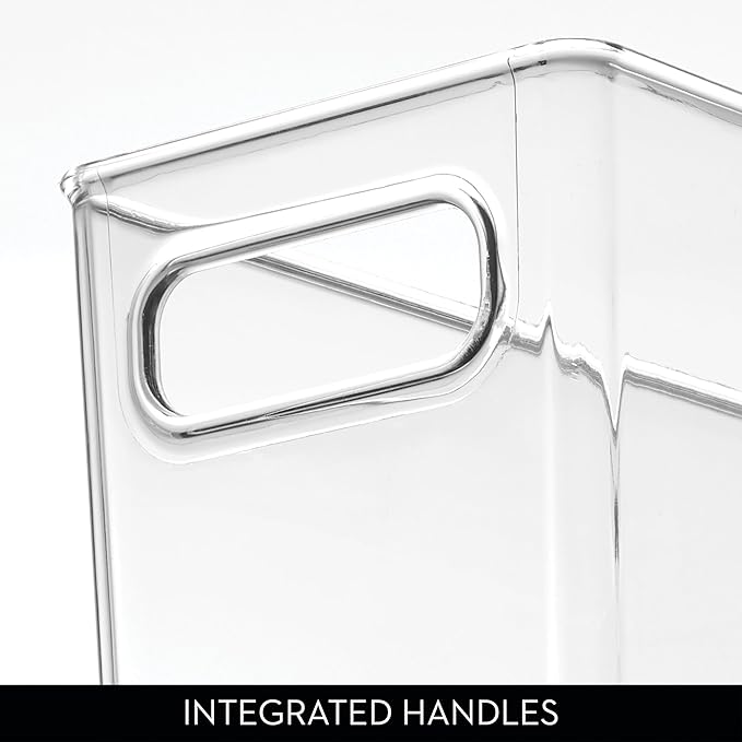 iDesign Tall Plastic Storage Bin with Handles for Fridge or Freezer - Set of 8 - Clear - Made in USA