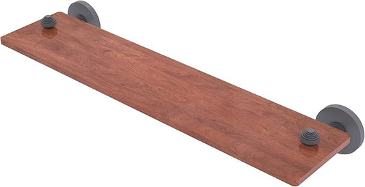 Allied Brass SB-1-22-IRW-GYM South Beach Collection 22 Inch Solid IPE Ironwood Shelf, Matte Gray