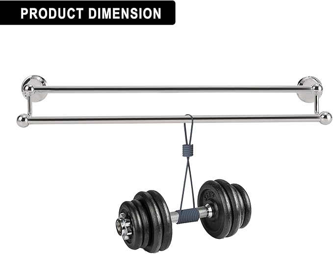 #304 Stainless Steel Double Towel Bar,Optional Different Length Installation (Chrome-24 inches, Double Towel bar)