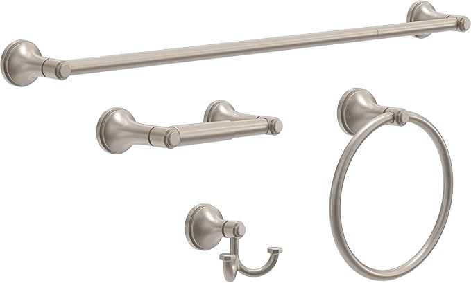 Franklin Brass Woodruff (1-Pack) Hand Towel Holder Satin Nickel Towel Racks for Bathroom Wall Round Towel Ring Holder for Bath Towel Hanger for Kitchen, Bathroom Accessories WDRF46-SN