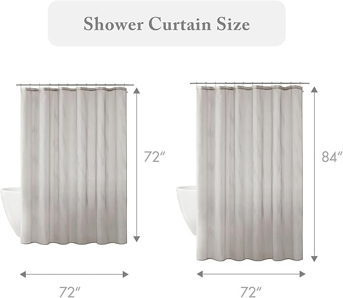 Madison Park Anna Sheers Shower Curtain, Textured Striped Accent Design, Modern Mid-Century Bathroom Decor, Machine Washable, Fabric Privacy Screen 72x72, Grey