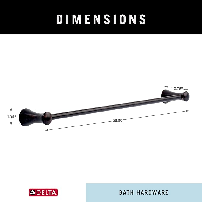 Delta Faucet 73824-RB Lahara Towel Bar, 24", SpotShield Venetian Bronze