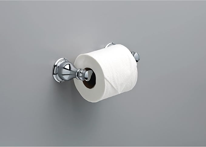 DELTA FAUCET Rubber Limited AUB50-PC Aubrey Wall Mount Pivot Arm Toilet Paper Holder Bath Hardware Accessory in Polished Chrome