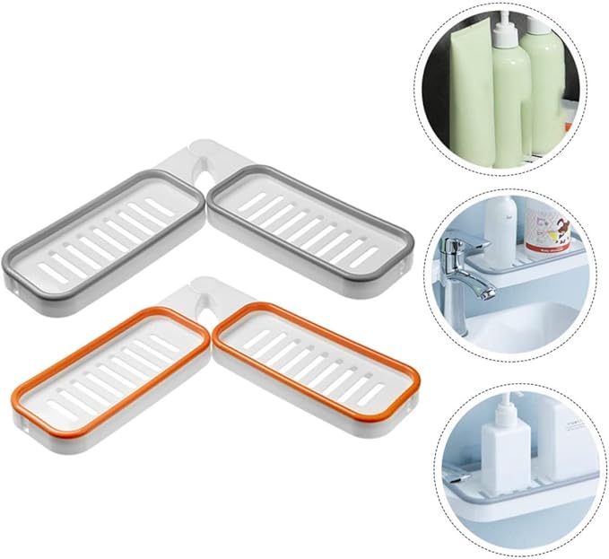 Alipis 2pcs Wall-Mounted Storage Rack Rotatable Bathroom Supplies Holder Toilet Holder Shelf Bathroom Accessories Over Toilet Organizer