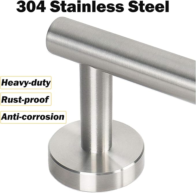 Bath Towel Bar, 20 Inch Towel Racks for Bathroom Wall Mounted, Heavy Duty Bathroom Towel Holder Organizer, Stainless Steel Modern Home Decor Towel Rod, Brushed Nickel