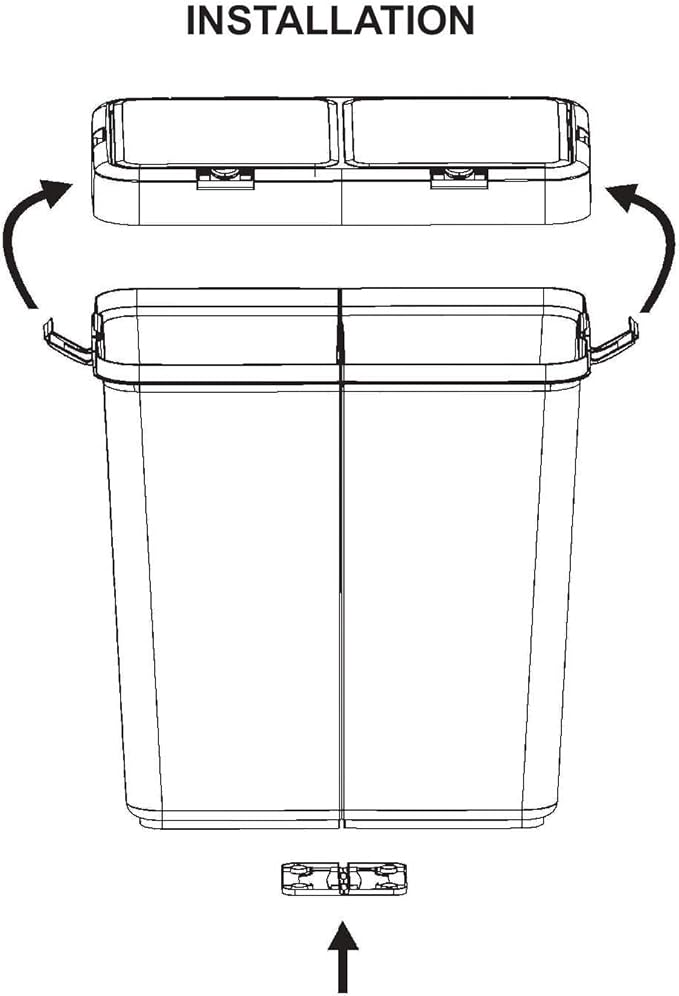 Mabel Home Plastic Laundry Hamper with Lid, 2 sections, Large Laundry Basket – Extra Trash Bin (1,6 Gallons) inc. (Pink-Purple)