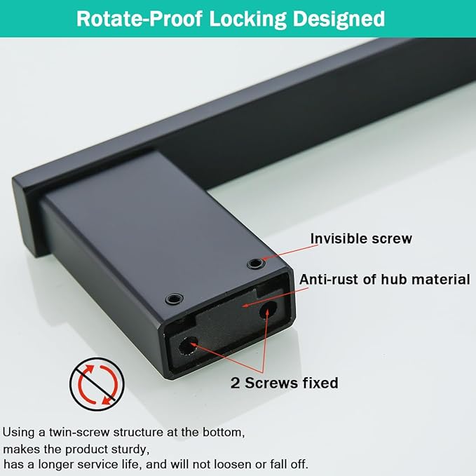 Matte Black Bathroom Hardware Accessories Set 4 Pieces Bath Towel Bar Set with 18 Inch Towel Bar,Toilet Paper Holder,Towel Hooks,SUS 304 Stainless Steel Wall Mounted Bathroom Towel Rack Set