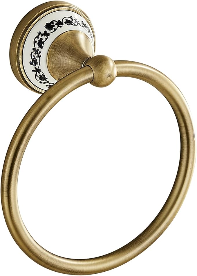 Antique Towel Ring Zinc Alloy Bathroom Kitchen Hand Ring Wall Mounted Bathroom Kitchen Towel Rack Heavy Duty Towel Hanger for Bath YIGUANXIN