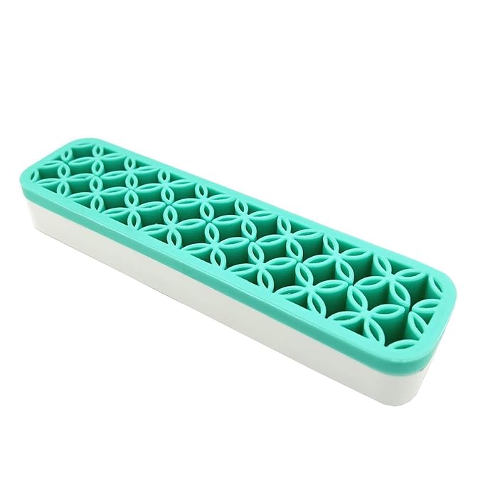 TANG SONG 1 PC Rectangle Silicone Make up Brush Holder Cosmetic Storage Box Desktop Organizers (Green)