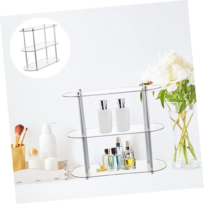 GLEAVI Multi-Layer Storage Rack Removable 3-Tier Organizer Shelf Bathroom and Desktop Cosmetic Holder Stylish Shelving for Home Supplies