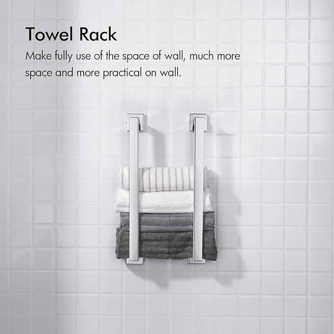 BANOLUX Towel Rack, 12-Inch Single Towel Bars for Bathroom, Towel Racks for Bathroom Wall Mounted SUS304 Stainless Steel Hand Towel Holder Heavy Duty, Chrome Towel Bar 2 Pack, A7-TB-PC-12IN-2PACK