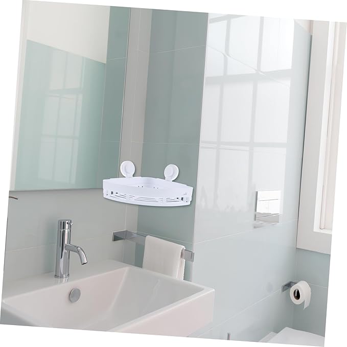 PRETYZOOM 1pc Punch Storage Shelf for Bathroom Easy Installation Multi-Function Organizer for Shampoo and Toiletries Space-Saving Wall-Mounted Rack