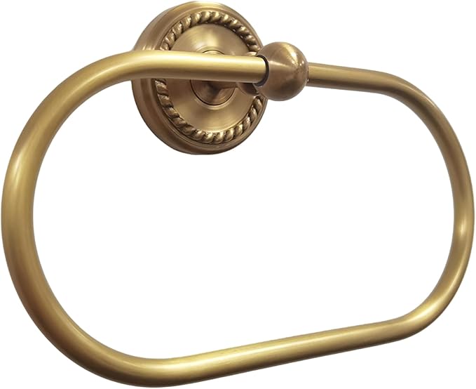 Oval Towel Ring, Antique Brass Towel Holder for Bathroom Wall Mounted, Gold Hand Towel Ring, Oval Towel Rack Hanger for Bath, Kitchen