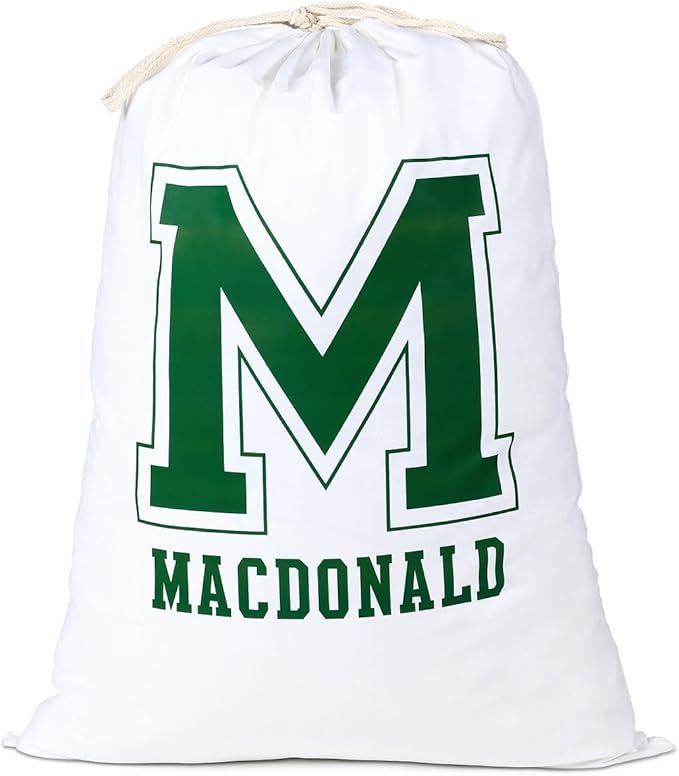 Personalized Initial Name Laundry Bag Custom College Dorm Room Essentials for Girls Guys Dirty Clothes Travel Laundry Bags with Drawstring Strap 19.29"Wx26.77"H