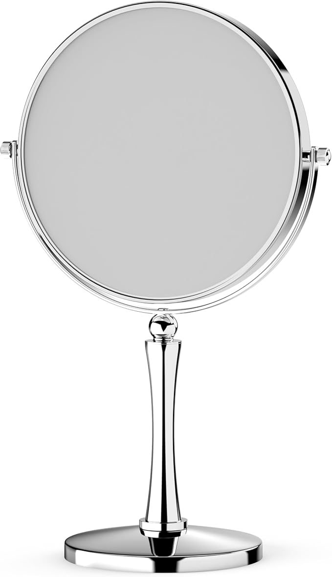GURUN 8-inch Tabletop Makeup Mirror, 1X/20X Magnifying Vanity Mirror, 360° Rotation Dual-Sided Makeup Mirror, Ideal Gift for Women Chrome Finish M2310(8in,20X)