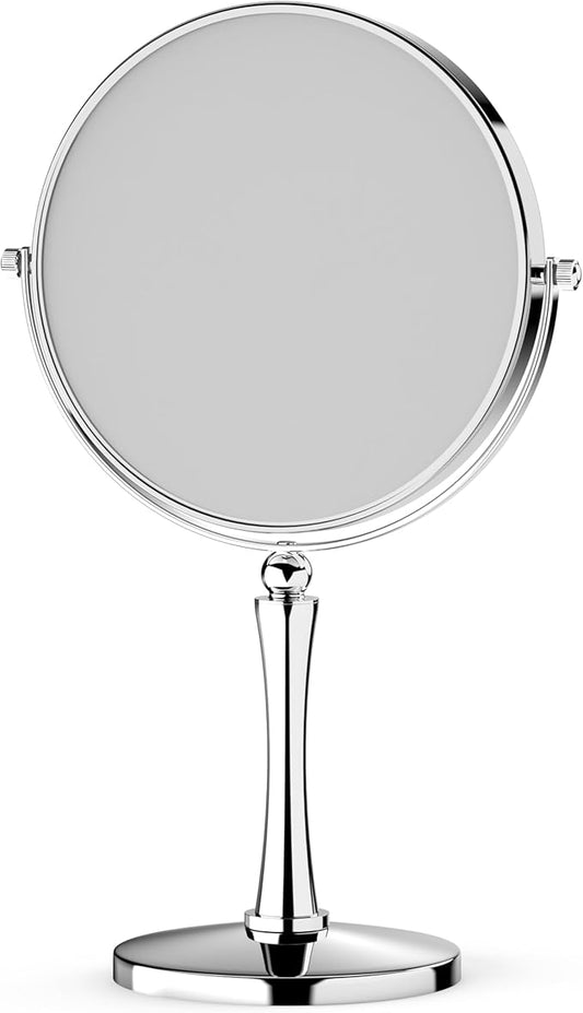 GURUN 8-inch Tabletop Makeup Mirror, 1X/20X Magnifying Vanity Mirror, 360° Rotation Dual-Sided Makeup Mirror, Ideal Gift for Women Chrome Finish M2310(8in,20X)
