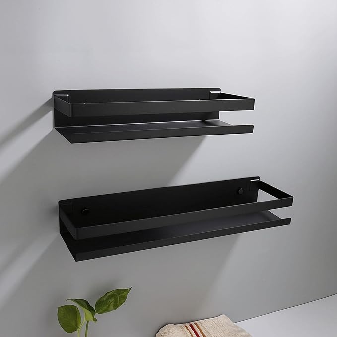 ZTBH Bathroom Divider Bathroom Shelf, Black Bathroom Corner Shelves, Wall Shelf Storage Rack 20cm-50cm Bathroom Hardware Sets (Color : Brushed Gold 30cm)