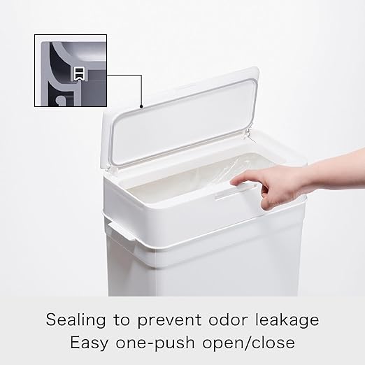 Like-It | LBD-02 | Odor-Free Trash Bin, Slim and Stylish | Odor Leakage Prevention, Kitchen, Living, Diaper and Pets | 13.2" × 6.7" × 24.6" | Gray | 6.6 gal
