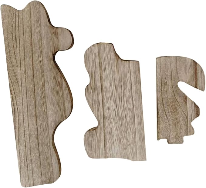 3 Pieces Bathroom Shelves Wall Display Shelves Wood Modern Multipurpose Rustic Cloud Shaped Organizer Stand for Dorm, Light Brown