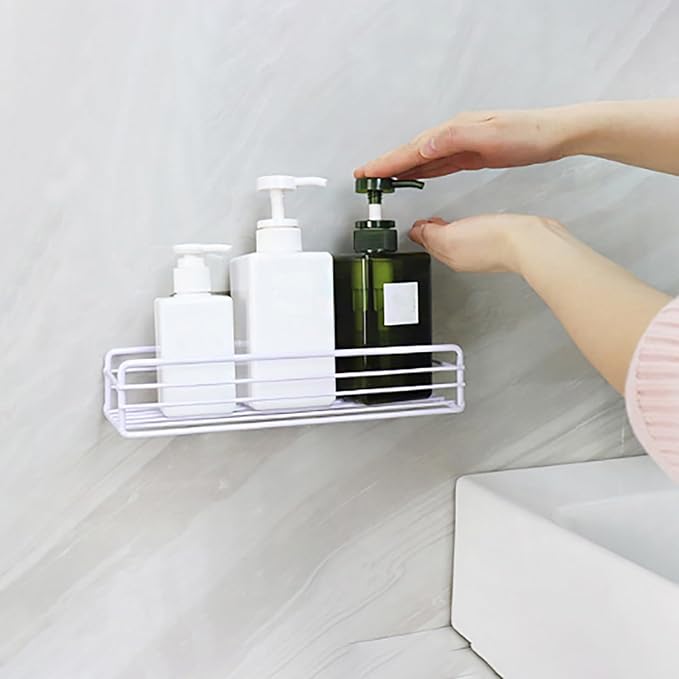 Rust-Proof Bathroom Storage Boxes Flexible Rack with Removable Shelf 2pcs Wall Mounted Floating Shelves for Bedroom Kitchen Easy to Clean Black Metal White