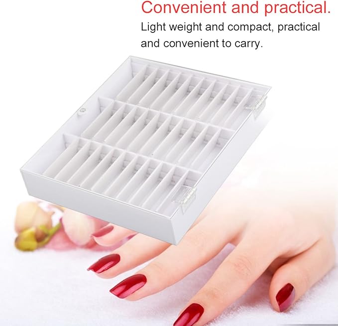 Sonew Nail Art Tips Display Box, Empty Nail Tips Storage Box Fake Nail Display Case Nail Tips Organizer Holder Nail Decoration Container(White)