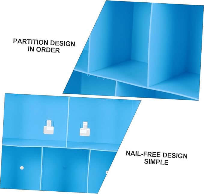 ORFOFE 1pc Wall-Mounted Storage Rack Adhesive Compartments Shelf for Bathroom Kitchen Living Room Material Nail Design for Cosmetics and Essentials