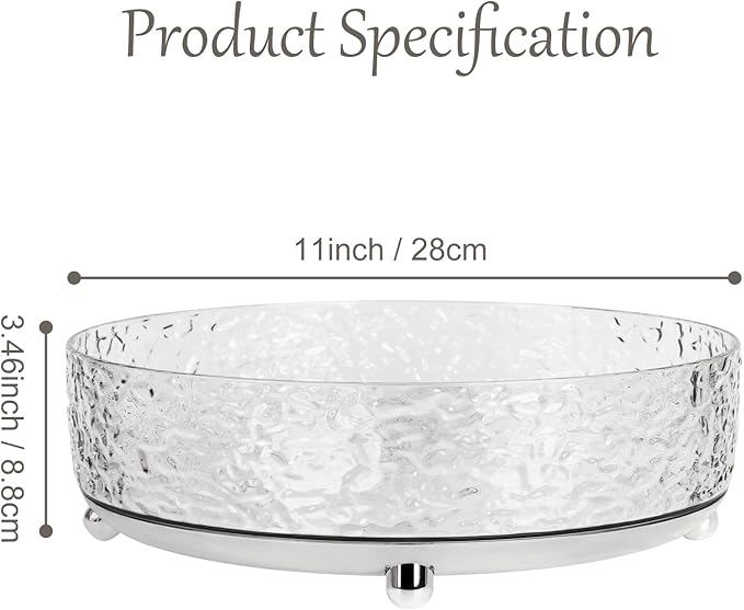 CECOLIC 360° Rotating Makeup Organizer, 11'' Lazy Susan Perfume Organizer Tray, Spinning Skincare Cosmetics Storage Organizer for Vanity, Dresser and Bathroom Countertop (Clear)