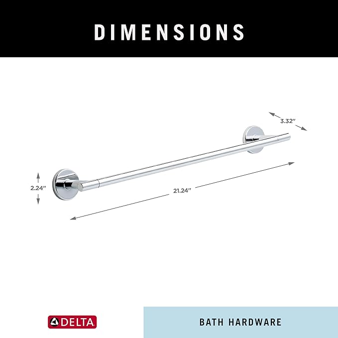 Delta 75918 Trinsic 18 in. Wall Mount Towel Bar Bath Hardware Accessory in Polished Chrome