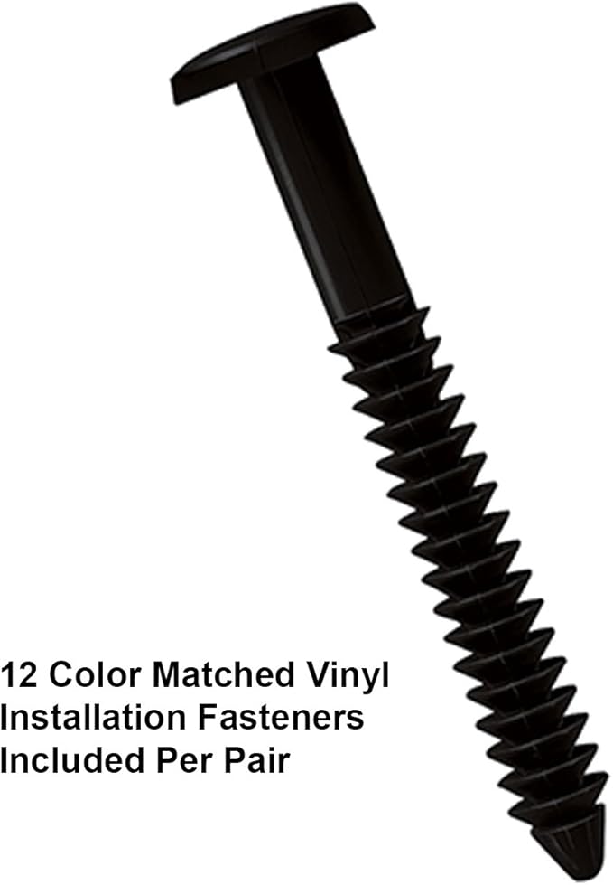 Exterior Solutions Standard Louver Exterior Vinyl Shutter, Black (Pair), 15 Inch x 43 Inch
