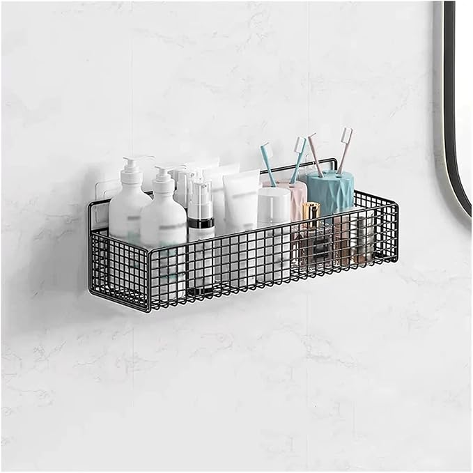 Bathroom Storage Rack A Wall Mounted Storage Rack That Does Not Require Holes to be Punched in The Wall for The Toilet Washstand Bathroom Shelf(Black,Large)