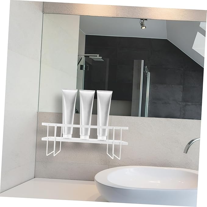 Garneck Over Toilet Storage Shelf Bathroom Organizer Design Space-Saving Rack for Bathroom Essentials White Color