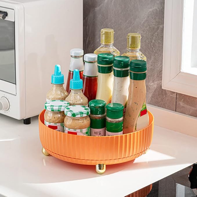 Makeup Perfume Organizer, Round Large Capacity 360 Degree Rotating Makeup Brush Holder Cosmetic Desk Storage Lotions Display Case for Countertop Dresser Bedroom Bathroom Decor