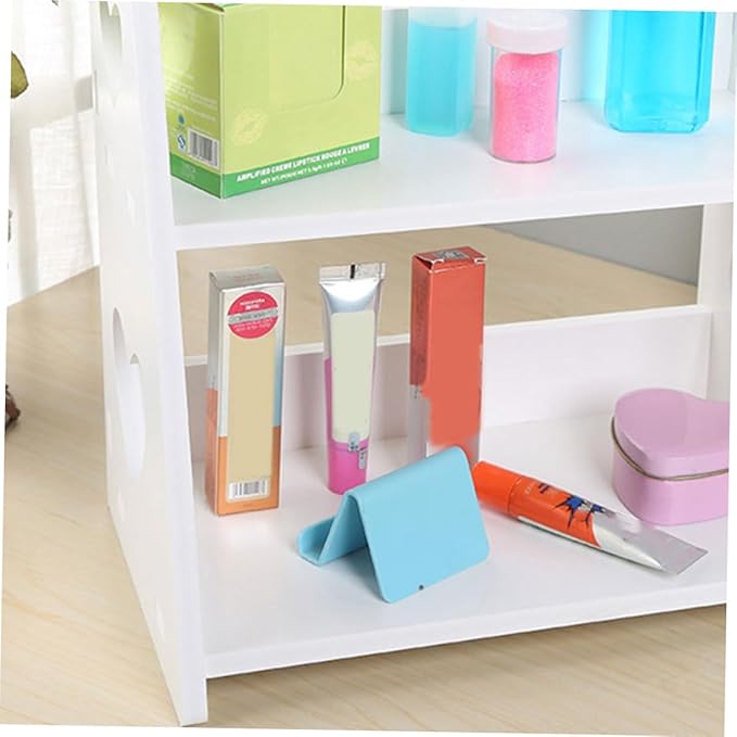 PartyKindom Heart-Shaped Hollow Bathroom Shelf for Cosmetics Storage Small Rack for Washbasin Organization Easy to Clean and Install for Home