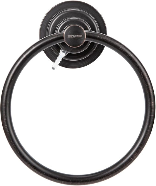 ORB No Dill Towel Ring, BOPai Vacuum Suction Cup Shower Washcloth Hand Towel Round Holder Bathroom