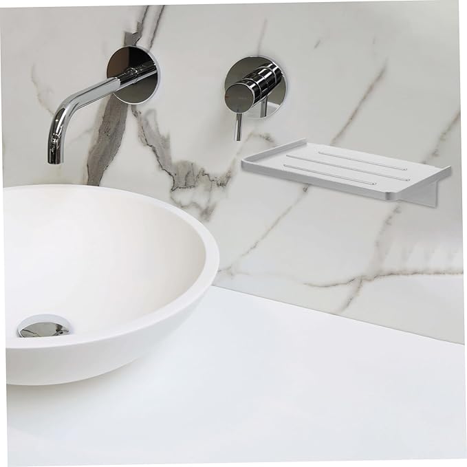 Bathroom Decor Wall Hanging Shelf Holder Wall Mount No Punch Rack Bathroom Shelf Organizer