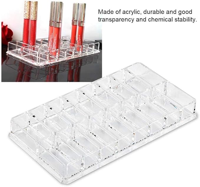 Yosoo Makeup Organizer,16 Grid Transparent Acrylic Larger Makeup Compact Powder Holder Organizer Power Eyebrow Powder Holder Store Box