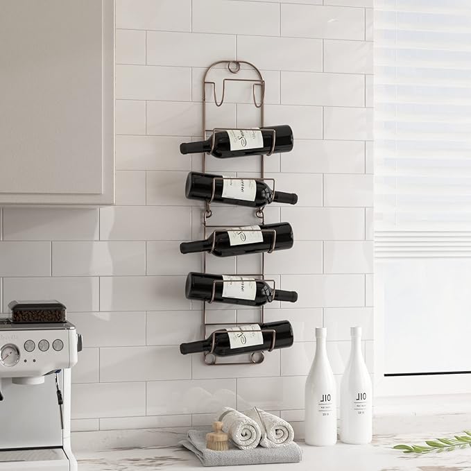 Towel Racks for Bathroom Wall Mounted Metal Wine Rack Towel Shelf Towel Holder for Bath Antique Bronze