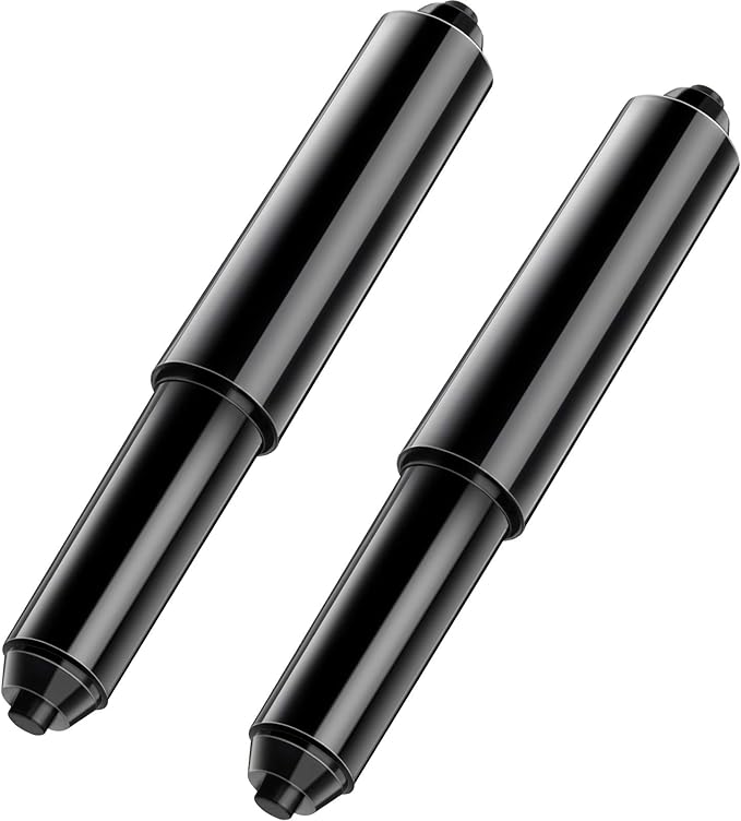 Shappy 2 Pcs Universal Toilet Paper Holder Replacement Rod Spring Loaded Plastic Retractable Paper Replacement Rod Toilet Tissue Roll Holder Insert for Bathroom Home Fixture Accessories (Black)