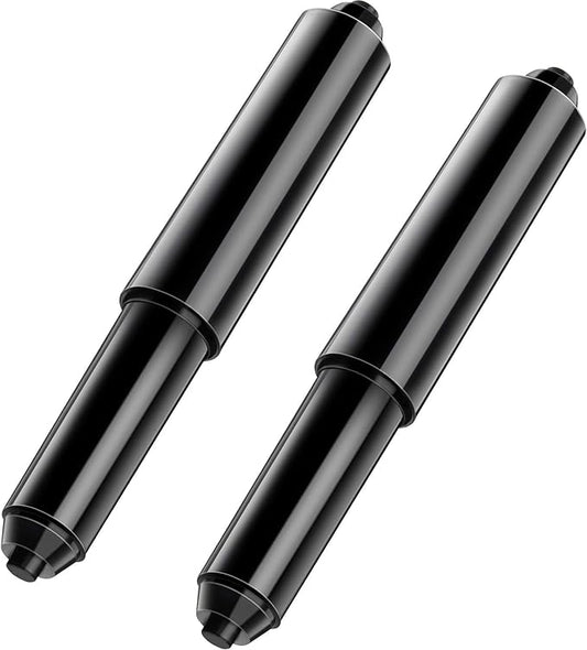 Shappy 2 Pcs Universal Toilet Paper Holder Replacement Rod Spring Loaded Plastic Retractable Paper Replacement Rod Toilet Tissue Roll Holder Insert for Bathroom Home Fixture Accessories (Black)