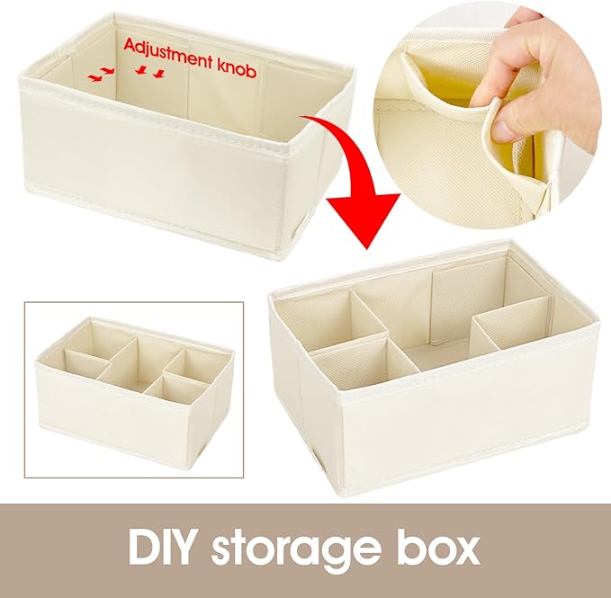 VERONLY Cosmetic Storage Bins Makeup Organizer, Adjustable Multifunction Storage Box Desk Drawer Divider for Makeup Brushes, Bathroom Countertop or Dresser, Set of 4