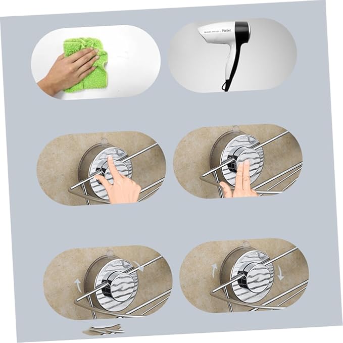 Ciieeo Wall Mounted Bathroom Shelf Suction Cups Space-Saving Storage Rack for Toiletries and Kitchen Items Easy to Install White Organizer