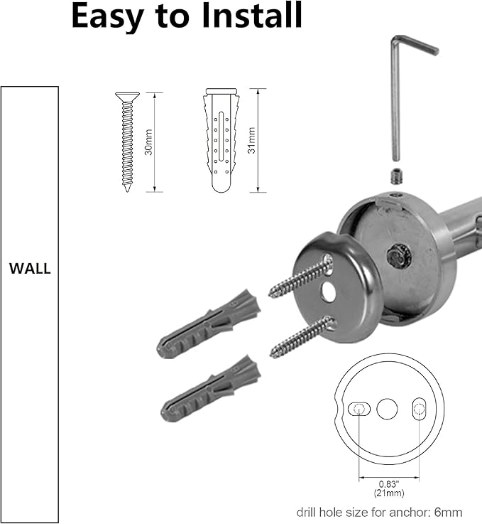 SEIDO Hand Towel Holder with 6.7" Usable Length, 304 Stainless Steel Towel Bar for Bathroom Wall, One-Piece Towel Racks for Bathroom Without Assembly, 9 Inch, Brushed Nickel