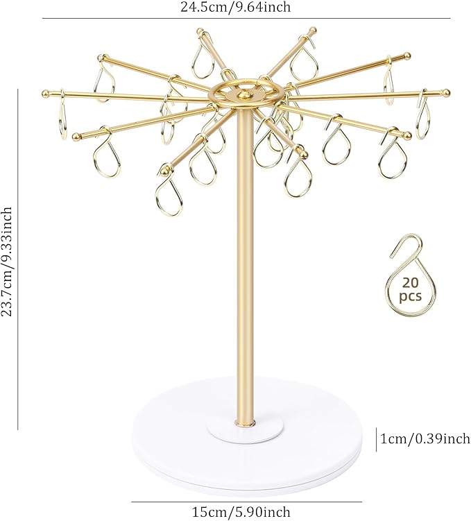 SNOWSTAR Claw Clip Organizer Holder,Vertical 360-Degree Rotating Hair Clip Holder and Storage,Hair Clip Organizer Display Stand for Women and Girls