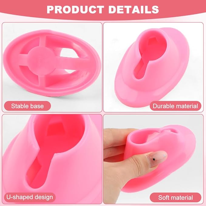 4PCS Nail Polish Bottle Holder Soft Rubber Nail Polish Bottle Holder Anti-Spill Bottles Stand Nails Holders For Painting Manicure Display Tools Nails Polishes Accessories