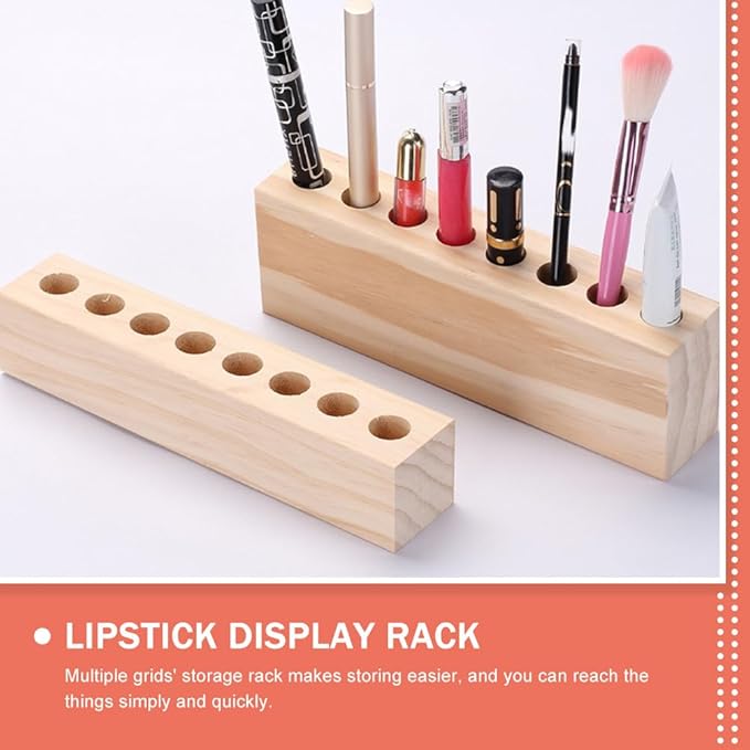 Zerodeko Desktop Cosmetics Rack Multi-Grid Lipstick Organizer and Eyebrow Pencil Storage Stand Compact Durable Makeup Display for Beauty Accessories