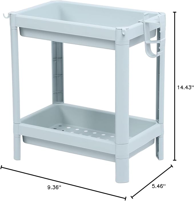 Bathroom Floor Shelf, Bathroom Storage, Open Shelf, Freestanding Corner Shelves, Shelves, Storage Shelves, Nordic (2-Tier)