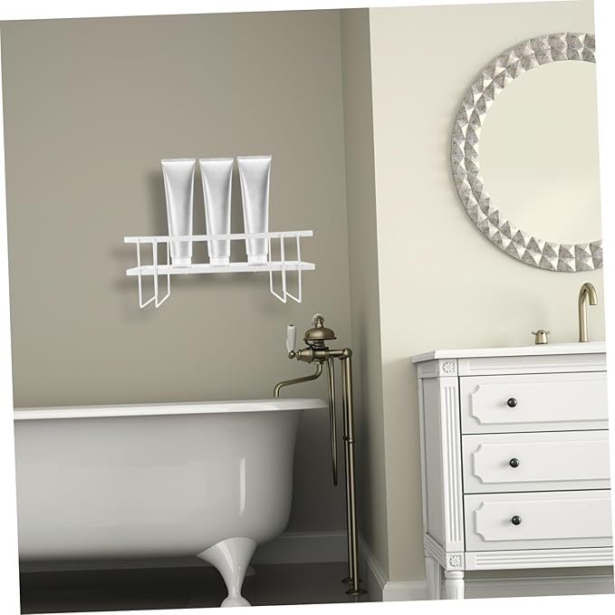 Garneck Over Toilet Storage Shelf Bathroom Organizer Design Space-Saving Rack for Bathroom Essentials White Color