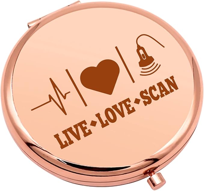 Sonographer Appreciation Gift Radiologist Gifts for Women Compact Makeup Mirror for Sonography Tech Sonographer Present Folding Makeup Mirror for Ultrasound Tech Birthday Retirement Present