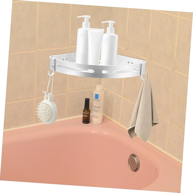 MAGICLULU Wall-Mounted Storage Rack Space Aluminum Shelf for Bathroom and Kitchen Easy to Install Silver Finish for Organizing Toiletries and Towels