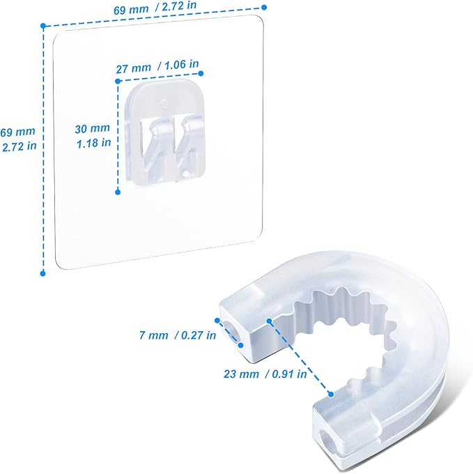 YeeBeny Bathroom Shower Caddy Connector with 2pcs Adhesive Sticker, Simple Household Items, Hook Mount for Shower Caddy Basket Bathroom Shelf Compatible with Zenna Home, GeekDigg, Decobros